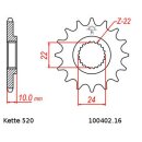 Kettensatz geeignet für Aprilia Moto 6.5  95-00  Kette RK 520 ZXW 108  offen  16/49