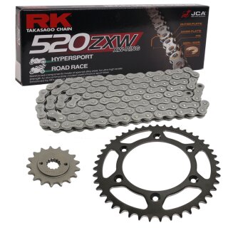 Chain and Sprocket Set compatible for Honda CB 600 F Hornet 07-15  CONVERSION Chain RK 520 ZXW 118  open  15/43