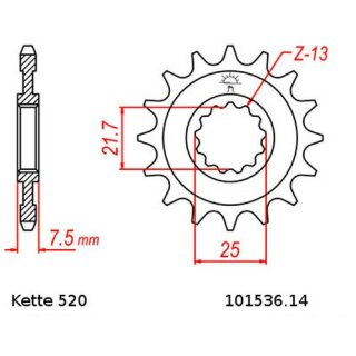 Kettensatz geeignet fr Kawasaki KFX 450 08-14  Kette RK GB 520 ZXW 94  GOLD  offen  14/38