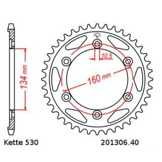 Chain and Sprocket Set Honda VTR 1000 SP2 02-06  Chain RK GB 530 ZXW 106  GOLD  open  16/40