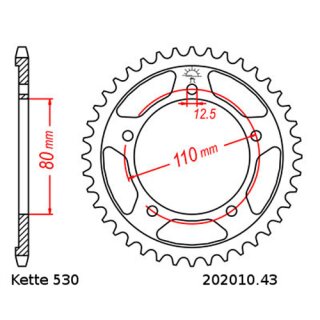 Kettensatz geeignet fr Triumph Thunderbird 900 95-98  Kette RK GB 530 ZXW 110  GOLD  offen  17/43