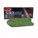 Kettensatz geeignet für Kawasaki GPX 600 R / RC 88-99  Kette RK MM 530 GXW 102  GRÜN  offen  15/39