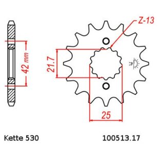 Kettensatz geeignet fr Suzuki SV 1000 03-05  Kette RK MM 530 GXW 110  GRN  offen  17/40
