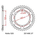 Steel rear sprocket with pitch 520 and 37 teeth JTR1490.43