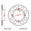Steel rear sprocket with pitch 428 and 49 teeth JTR1204.49