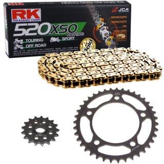 Chain and Sprocket Set compatible for Honda NSR 125 96-03  Chain RK GB 520 XSO 108  open  GOLD  14/35