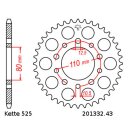 Aluminium rear sprocket with pitch 525 and 43 teeth...