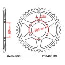 Aluminium rear sprocket with pitch 530 and 39 teeth...
