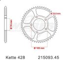 Steel rear sprocket with pitch 428 and 45 teeth Esjot...