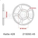 Kettensatz geeignet für Daelim VL 125 FI Daystar 13> Kette RK PC 428 HSB 146 offen ORANGE 14/45