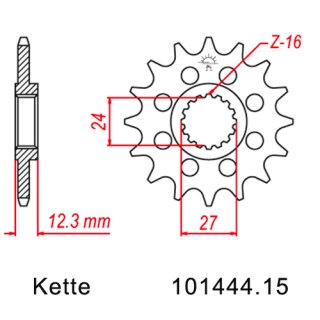 Ritzel Stahl Teilung 520 mit 15 Zähnen JTF1444.15