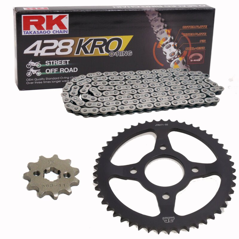 Chain and Sprocket Set compatible for Honda CB 125 F 15-20 Chain RK 4