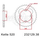 Steel rear sprocket with pitch 520 and 38 teeth Esjot...