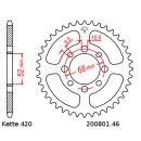 Steel rear sprocket with pitch 420 and 48 teeth JTR801.48
