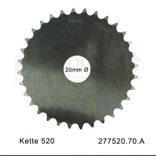 Alu Kettenrad Rohling in Teilung 520 mit 70 Zähnen