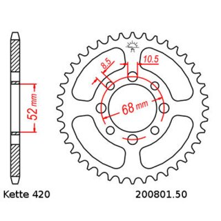 Kettensatz geeignet fr Suzuki TS 50 80-83  Kette RK PC 420 SB 114  offen  ORANGE  11/50