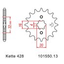 Ritzel Stahl Teilung 428 mit 13 Zähnen JTF1550.13