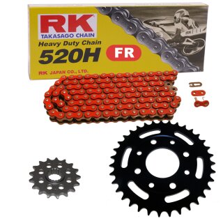 Chain and Sprocket Set Aprilia RS 250 95-04  Chain RK FR520H 110  open  RED  14/42