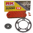 Chain and Sprocket Set Aprilia RS 125 Tuono  03-07  Chain RK FR520H 104  open  RED  14/40