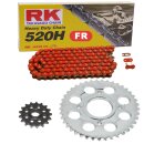 Chain and Sprocket Set Honda VT 125 C 99-06  Chain RK FR520H 112  open  RED  14/41