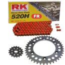 Chain and Sprocket Set Honda CR 125 R 04-07  Chain RK FR520H 116  open  RED  13/52