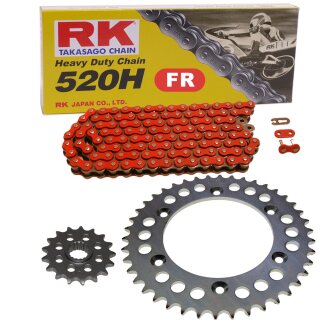 Chain and Sprocket Set Honda CB 250 Two Fifty 92-94  Chain RK FR520H 100  open  RED  13/38