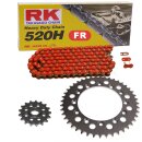 Chain and Sprocket Set Honda CB 250 N Euro 81-83  Chain RK FR520H 102  open  RED  15/41
