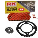Chain and Sprocket Set Yamaha XV 125 97-01  Chain RK FR520H 114  open  RED  13/47