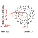 Chain and Sprocket Set Kymco MXU 50 07-08  Chain RK FR520H 86  open  RED  14/30