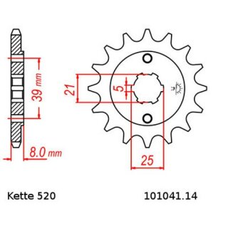 serie Übersetzung 14/38 Kettensatz Kettenkit Quad Kymco 250 MXU 