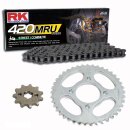 Chain and Sprocket Set compatible for Kawasaki KLX 110 10-20 chain RK 420 MRU 90 offen 13/38