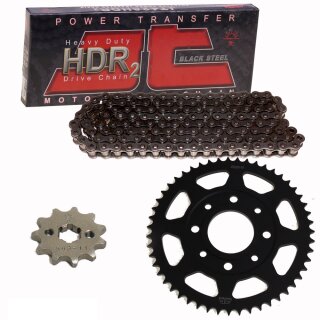 Chain and Sprocket Set compatible for Honda CB 125 TD 1982  chain JT 428 HDR 122  open  14/42