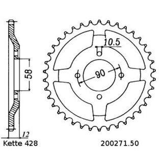 Kettensatz geeignet fr Honda CLR 125 Cityfly 98-03  Kette JT 428 HDR 128  offen  17/50