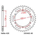 Chain and Sprocket Set compatible for Kawasaki KMX 125 86-87  chain JT 428 HDR 124  open  14/48