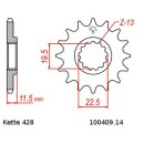 Chain and Sprocket Set compatible for Kawasaki KLX 125 B 03-06  chain JT 428 HDR 130  open  14/57