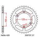 Chain and Sprocket Set compatible for Kawasaki KLX 125 B 03-06  chain JT 428 HDR 130  open  14/57