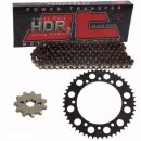 Chain and Sprocket Set compatible for Suzuki DR 125 SM 08-13  chain JT 428 HDR 130  open  16/50