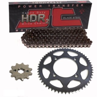 Chain and Sprocket Set compatible for Suzuki RV 125 Van Van 07-15  chain JT 428 HDR 134  open  14/49