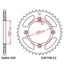 Chain and Sprocket Set compatible for Yamaha YZ 85 LW large wheel 02-18 chain JT 428 HDR 124 open 14/52