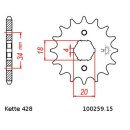 Kettensatz geeignet für Kymco CK1 125 14-16 Kette JT 428 HDR 122 offen 15/38