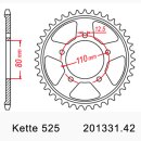 Steel rear sprocket with pitch 525 and 42 teeth JTR1331.42