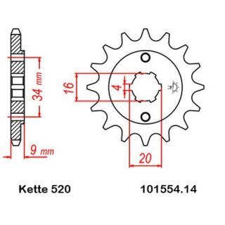 Kettensatz geeignet fr Hyosung GT 250 04-17 Kette RK 520 H 112 offen 14/46