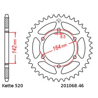 Kettensatz geeignet fr Hyosung GT 250 04-17 Kette RK 520 H 112 offen 14/46