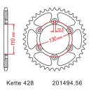 Chain and Sprocket Set compatible for Kawasaki Z 125 K 18-20 chain RK PC 428 SB132 open ORANGE 16/56