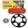 Chain and Sprocket Set compatible for Kawasaki Ninja 125 A 18>  chain RK FR 428 HSB132 open RED 16/56