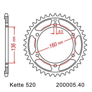 Kettensatz geeignet fr BMW G 310 GS 16-20 Kette RK 520 XSO 112 offen 16/40