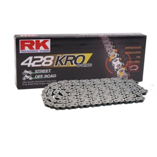 O Ring Motorradkette RK 428KRO mit 98 Rollen und Clipschloss  offen