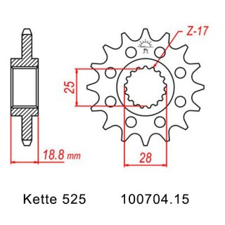 Kettensatz geeignet fr Aprilia Tuono 1100 15-20 Kette DID 525 ZVM-X 110 offen 15/42