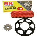 Kettensatz geeignet für Kawasaki KMX 125 B 91-03  Kette RK FR 428 HSB 126  offen  ROT  16/48