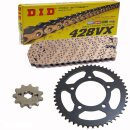 Chain and Sprocket Set compatible for  Honda XR 125 L 03-07  Chain DID 428 VX G&B Gold 132  open  17/54